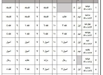 برنامه امتحانات تجدیدی طلاب غیر حضوری و مجازی